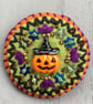 Hand Embroidered Pumpkin Witch Brooch - Image 2