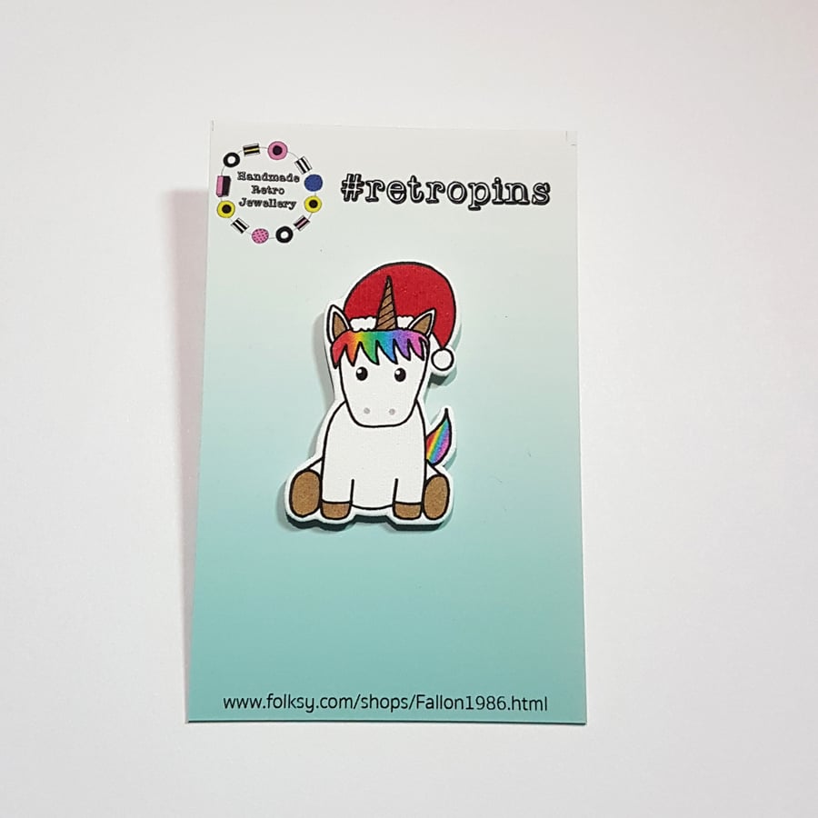 Retropins - Christmas Unicorn Pin