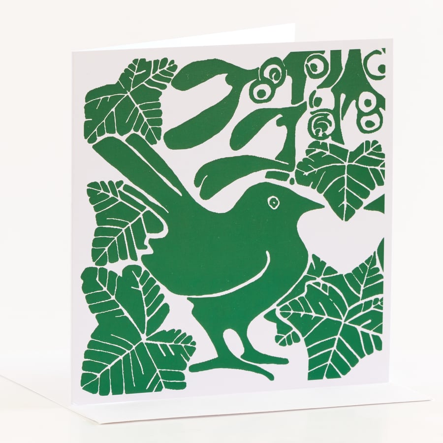 Green Mistletoe & Ivy Cards - Pk of 5