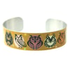 Bangle bracelet, owl jewellery, women's cuff, gift for wildlife bird lover - C46