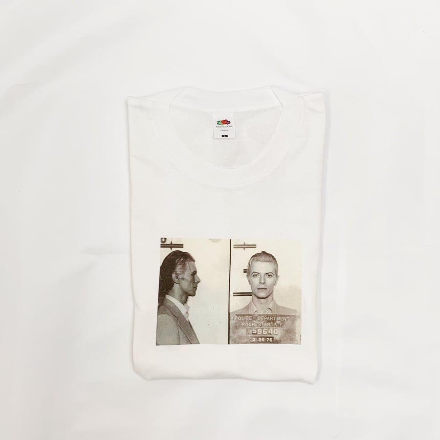 David Bowie Mugshot Iconic Aesthetic White or Black T-Shirt
