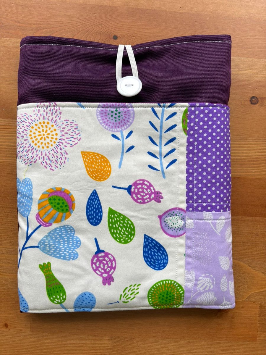 Patchwork purple floral iPad case
