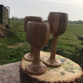 3 Oak goblets