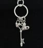 Silver charm pendant, Silver heart necklace, Silver key - Image 5