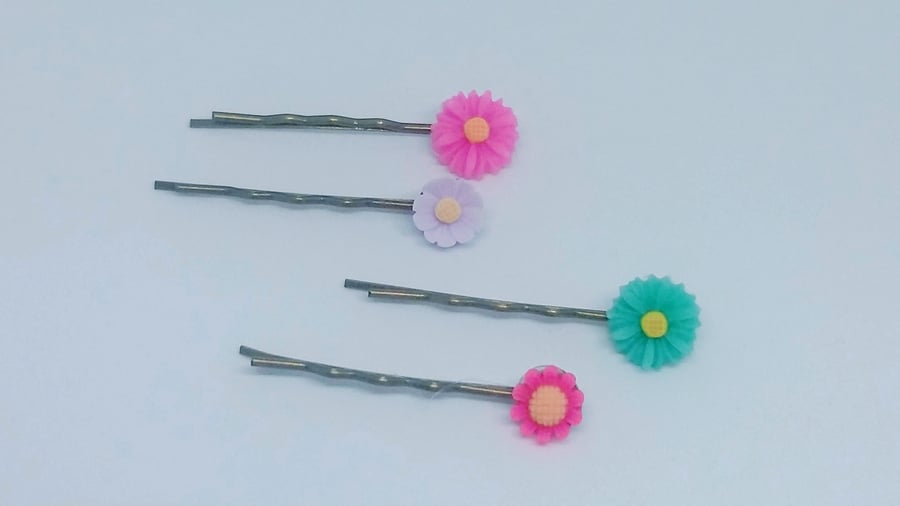 Pretty hair clips floral bobby pins girls gift
