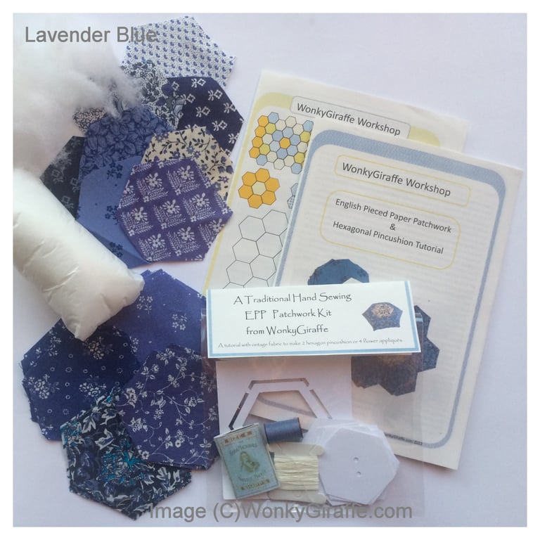Patchwork hexagon kit EPP English paper piecing hexagonal patchwork pincushion