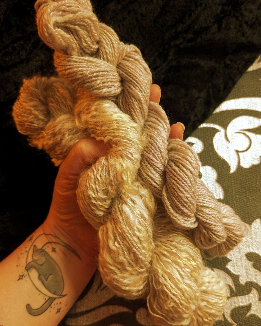 Lyra's Dream hand spun yarn set – wool-silk blend - 230 yards total