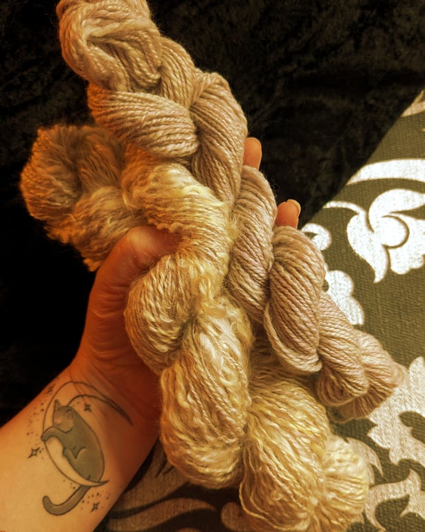 Lyra's Dream hand spun yarn set – wool-silk blend - 230 yards total
