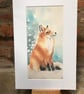 Giclee print of  ‘Snow Gazing Fox’ painting by British artist - Image 2