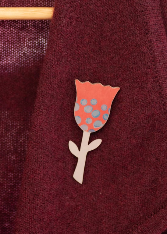 Anodised Aluminium Tulip Brooch