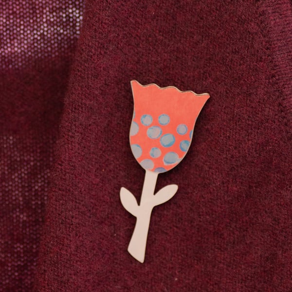 Anodised Aluminium Tulip Brooch