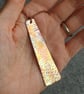 Copper rectangle pendant, Flame patina jewellery, 7th anniversary gift - Image 2
