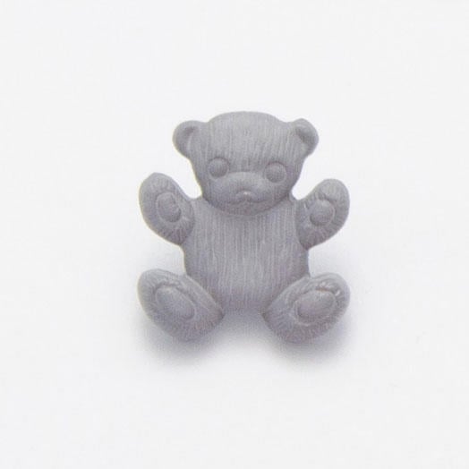 10 grey baby teddy Bear buttons 15mm