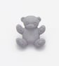 10 grey baby teddy Bear buttons 15mm