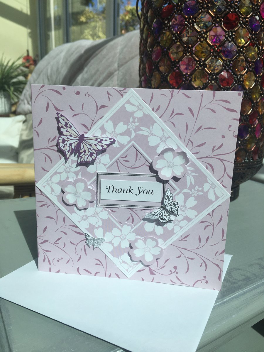 Butterfly thank you card