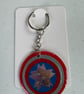 Superhero Shield Inspired Keyring 5cm Acrylic Resin Keychain Comic Fan Gift 