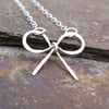 Sterling silver bow necklace