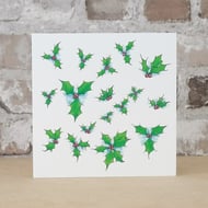 S A L E  Christmas Card Holly Ecofriendly