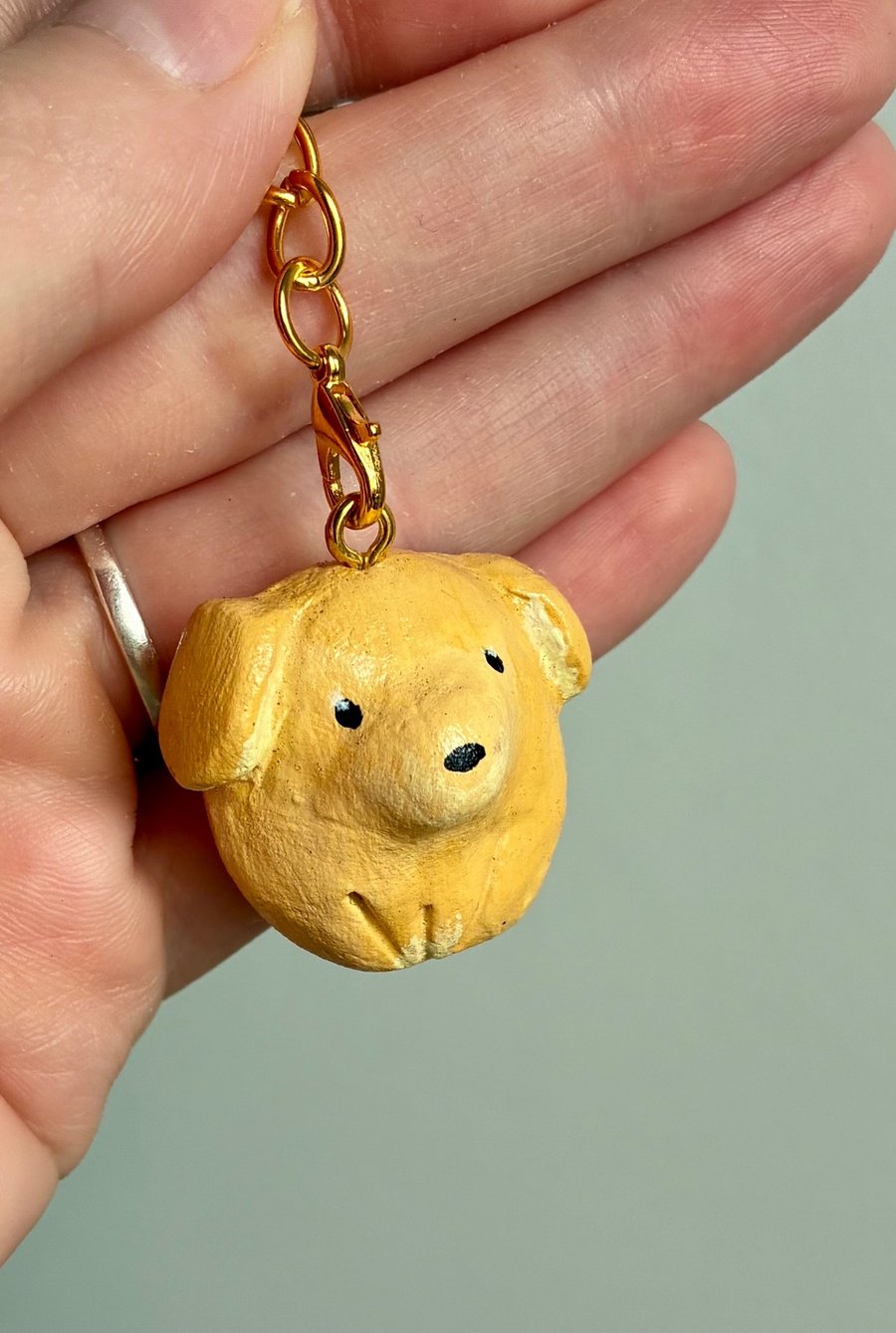 Yellow Dinky Dog Keychain
