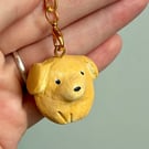 Yellow Dinky Dog Keychain