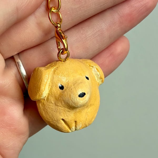Yellow Dinky Dog Keychain