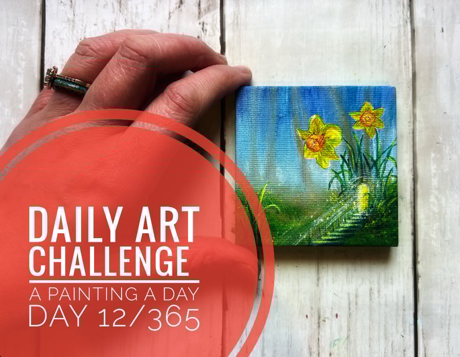 Mini Acrylic painting on canvas, Daily Art Challenge, A Painting a Day 12-365 
