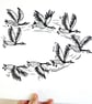 Flapping Geese - lino cut print - Image 1