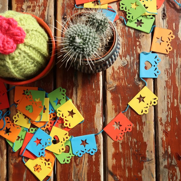 Mini Papel Picado Garland – Colourful Folk Art Decoration