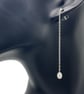 Rice Pearl Long Drop Earrings - Handmade, Sterling Silver  - Image 7