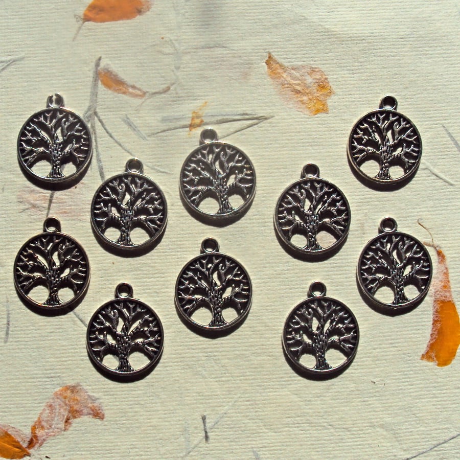 Silvery tree charms