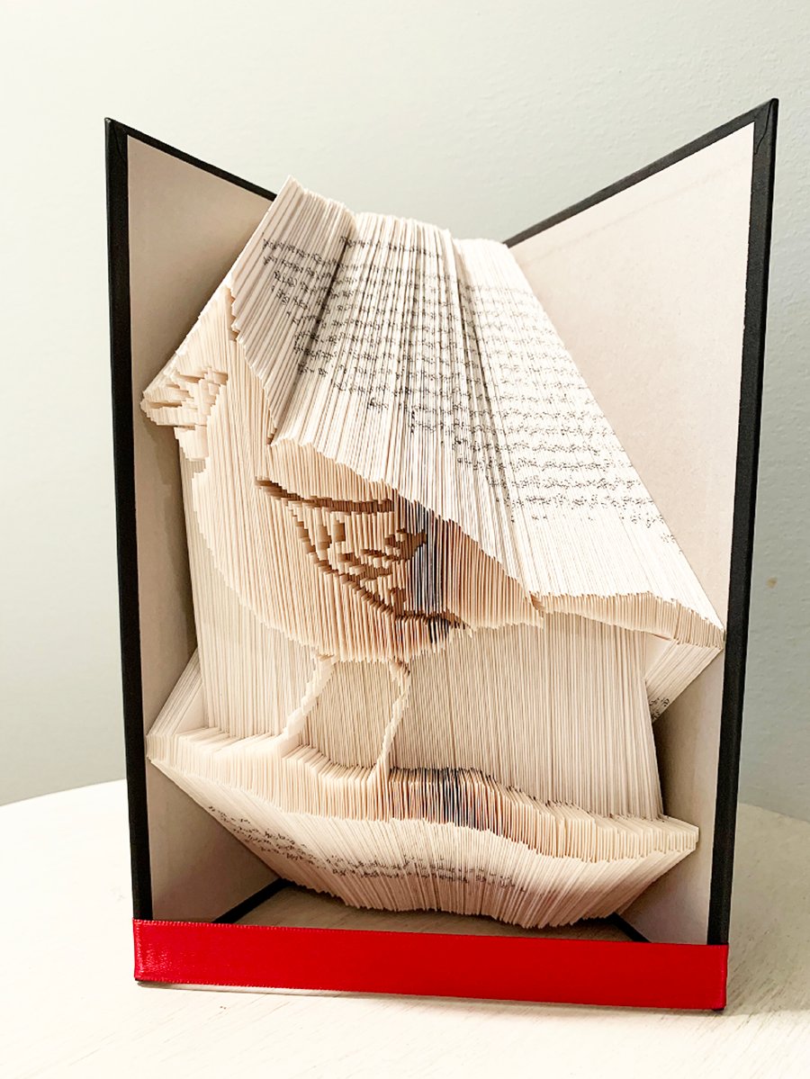 Cardinal Bird on a branch COMBI Book Folding Pattern - EMAILED PDF PATTERN