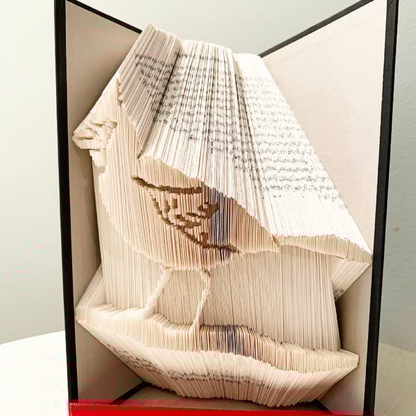 Cardinal Bird on a branch COMBI Book Folding Pattern - EMAILED PDF PATTERN