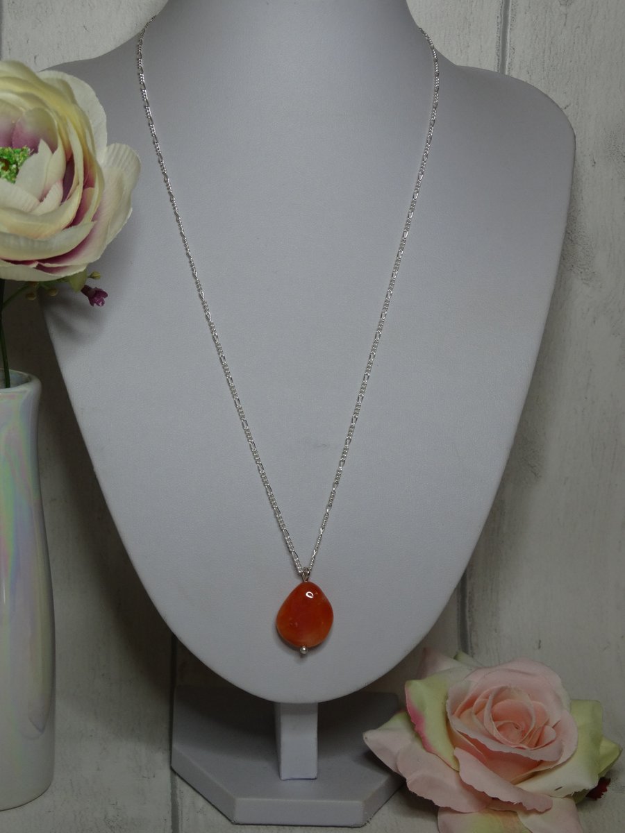 Carnelian tumble stone necklace sacral chakra amulet