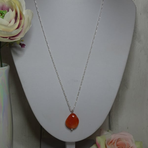 Carnelian tumble stone necklace sacral chakra amulet