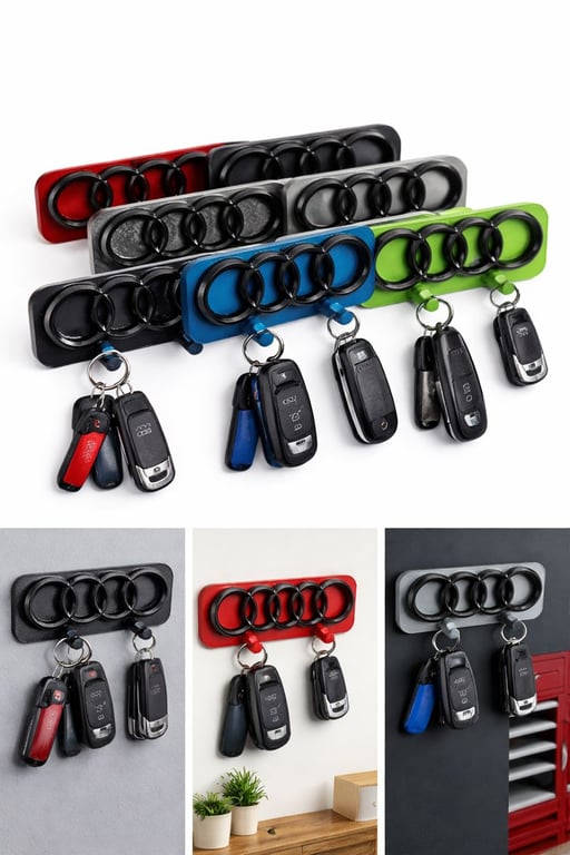 AUDI Key Hanger Custom 3D Printed Wall Mount Colour Matched to Your Interior