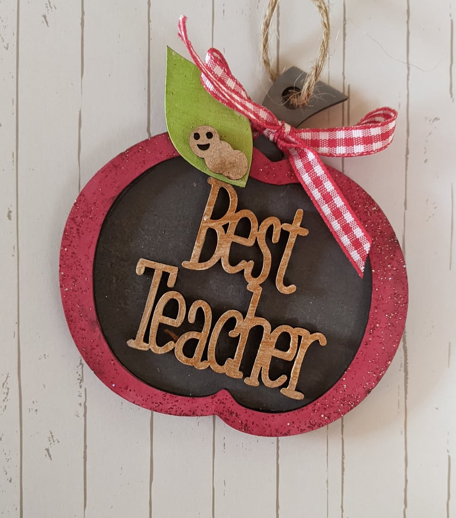 Best Teacher Hanging Apple Decoration 