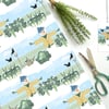 Winter Allotment Snowman Christmas Gift Wrap - Eco Friendly, Compostable Paper