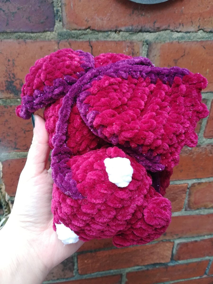 Ruby Sleeping Dragon Crochet Amigurumi 