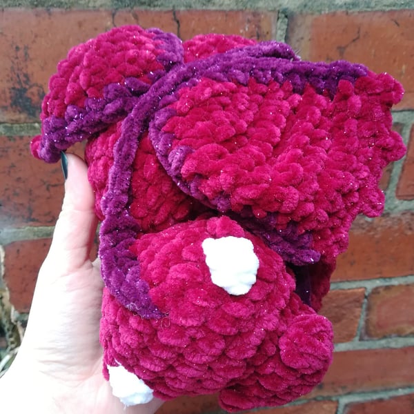 Ruby Sleeping Dragon Crochet Amigurumi 