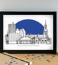 Leicester City FC Skyline Art Print with King Power Stadium - Image 2