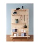 Rectangular Table Top Pegboard with Integrated Tiered Shelves, Shelving and Pegs - Image 1