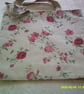 Roses on Beige Fabric Bag