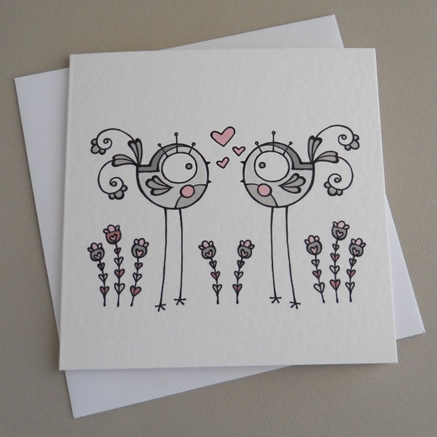 lovebirds valentines card (for charity)