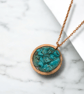 Turquoise Blue Magnesite Copper Geode Pendant - Crown Chakra Healing - Image 7