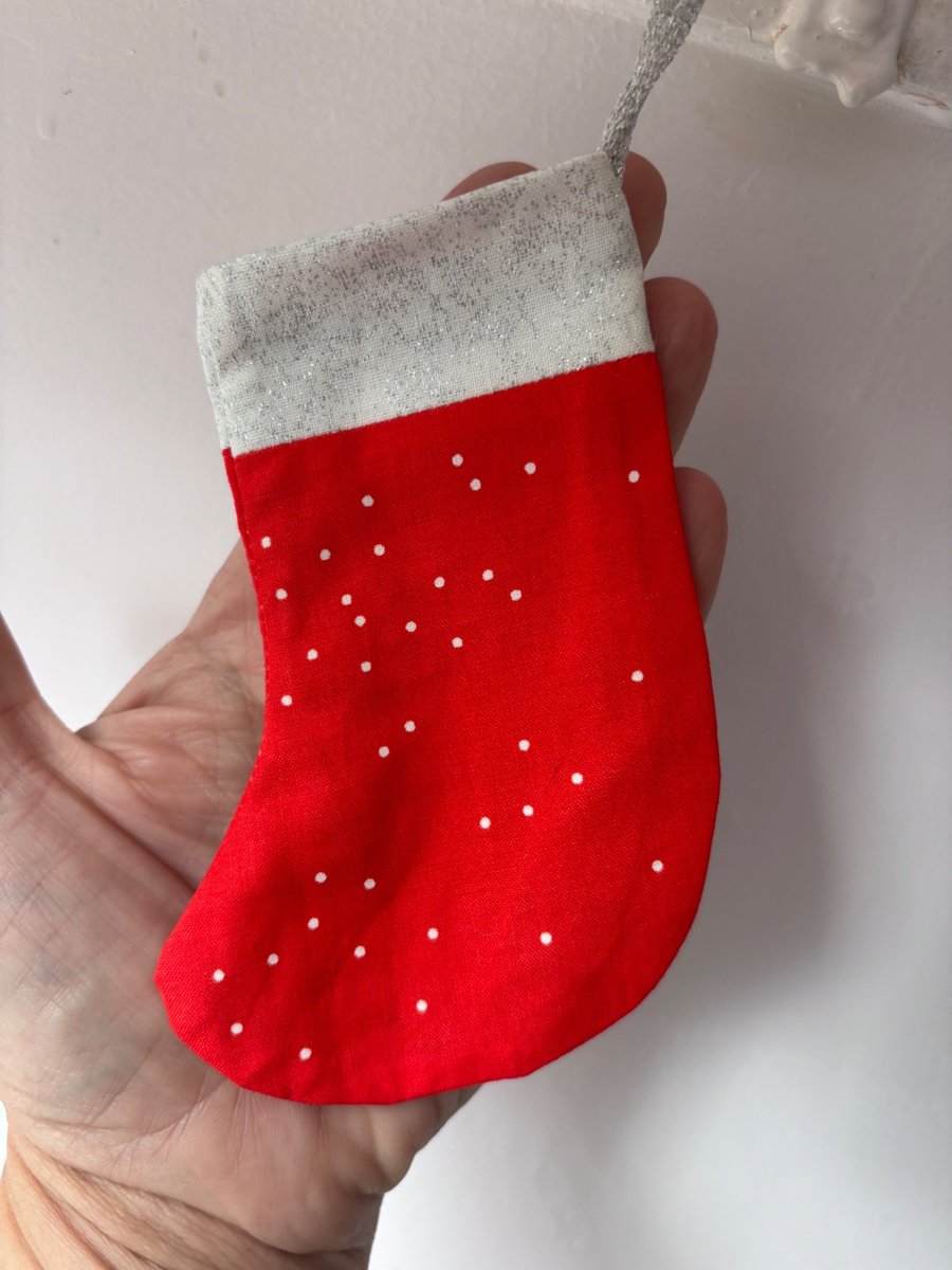 Summer seconds - red with white - Mini Christmas stocking - super cute