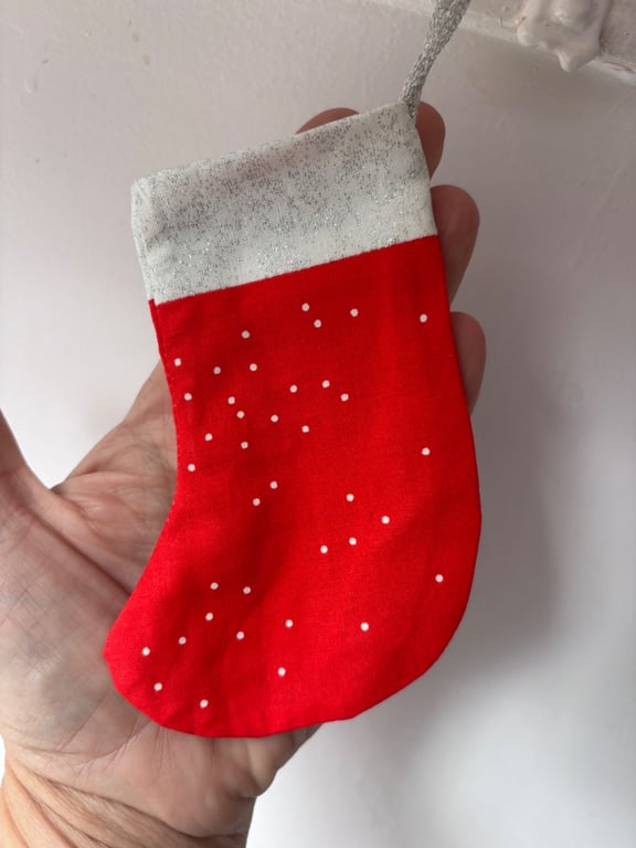 Summer seconds - red with white - Mini Christmas stocking - super cute