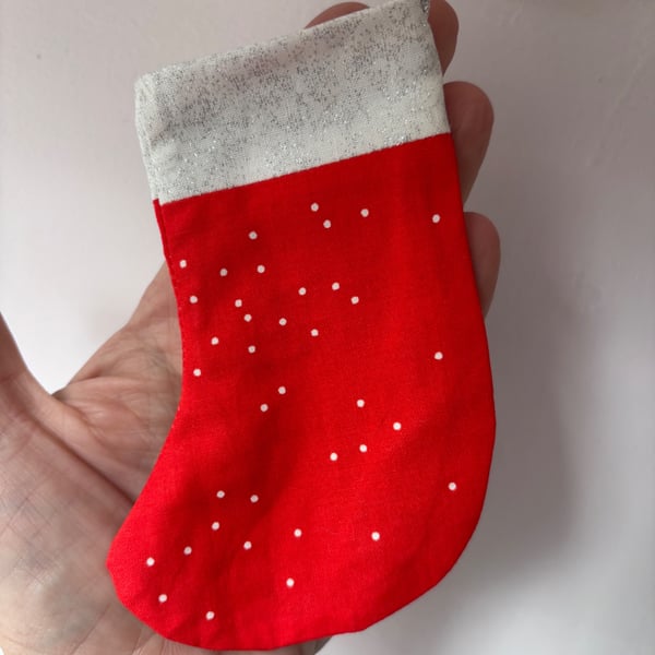 Summer seconds - red with white - Mini Christmas stocking - super cute