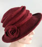 Ruby red felted wool hat - 'The Crush' - designed to pack flat - Image 2