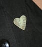 Heart ceramic green brooch - Image 1