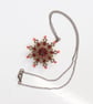 Bronze and Red Snowflake Pendant - Image 5